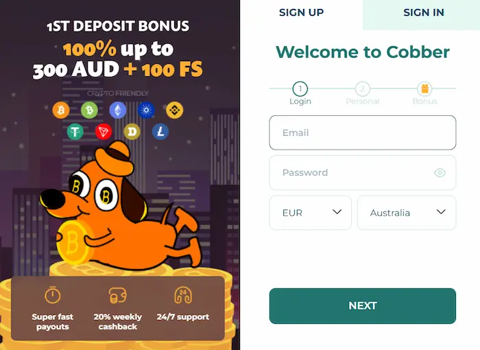 Cobber Casino registre